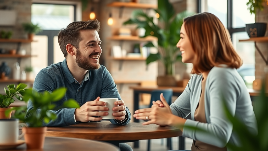 Conversational hypnosis practice at a coffee shop, demonstrating the power of words in everyday situations as a top hypnosis technique