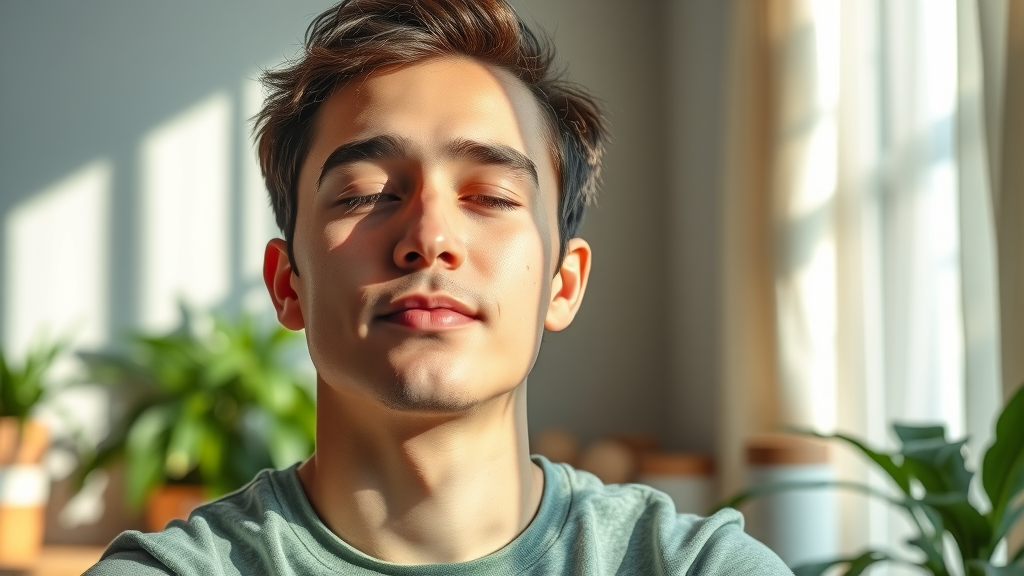 Person visualizing change through hypnosis for breaking bad habits in a calm, motivational space