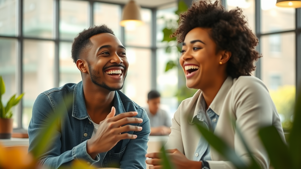 real-life experiences with self-hypnosis 101, shared by diverse individuals in a bright, friendly café