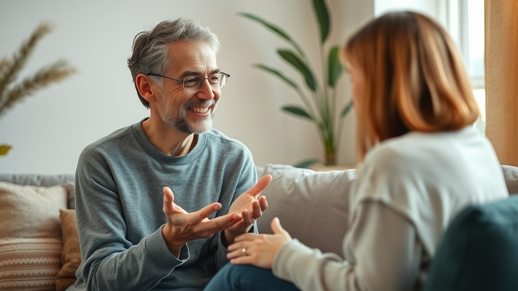 Empathetic therapist using nlp and hypnosis in a supportive session - therapy and coaching applications