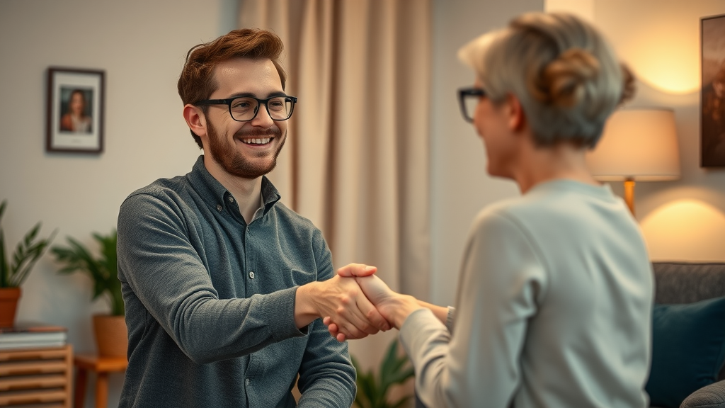 client and hypnotherapist celebrate success, clinical hypnosis results, hypnosis myths debunked, therapy session