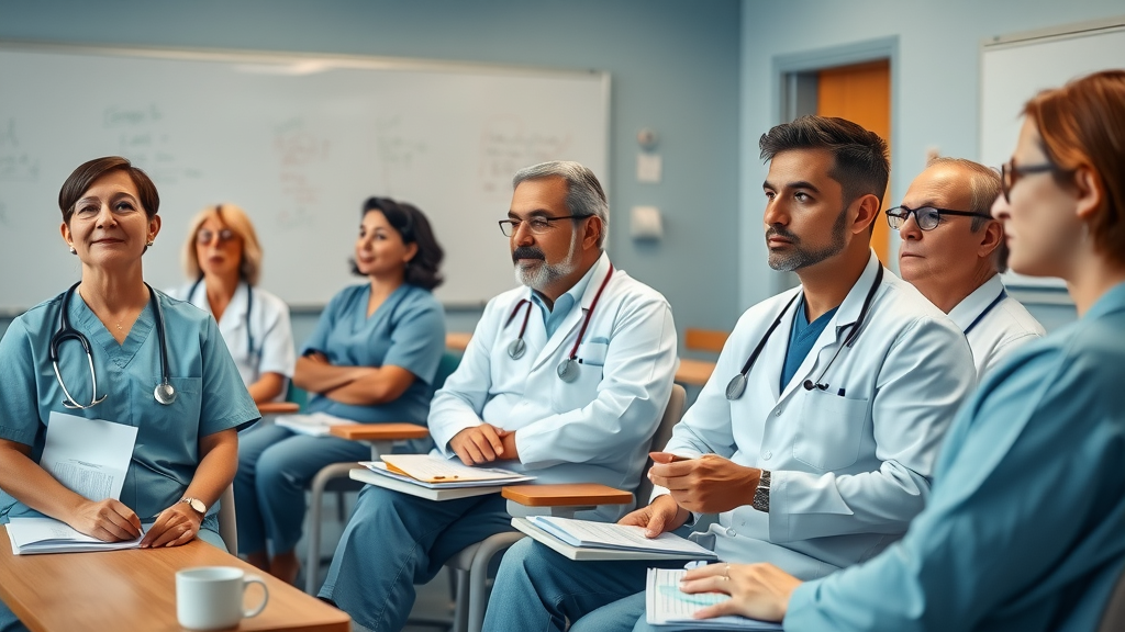 Medical staff hypnosis training classroom for clinical hypnosis in hospitals today