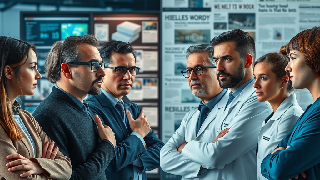 Contrasting public and scientific opinions on hypnosis—Panel of individuals debating the latest research in hypnosis, set against academic and media backgrounds.