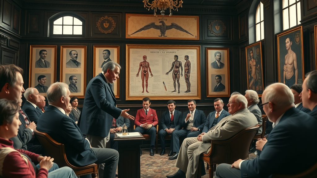 martin charcot demonstrating hypnosis for students in 19th-century medical lecture - story of hypnosis