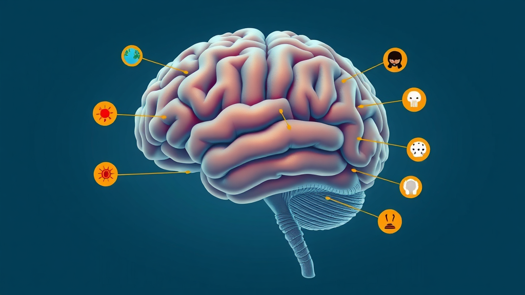 Infographic of the brain showing pathways involved in anchoring work and hypnosis, clean design, regions linked to positive states and emotional triggers, sharp digital illustration