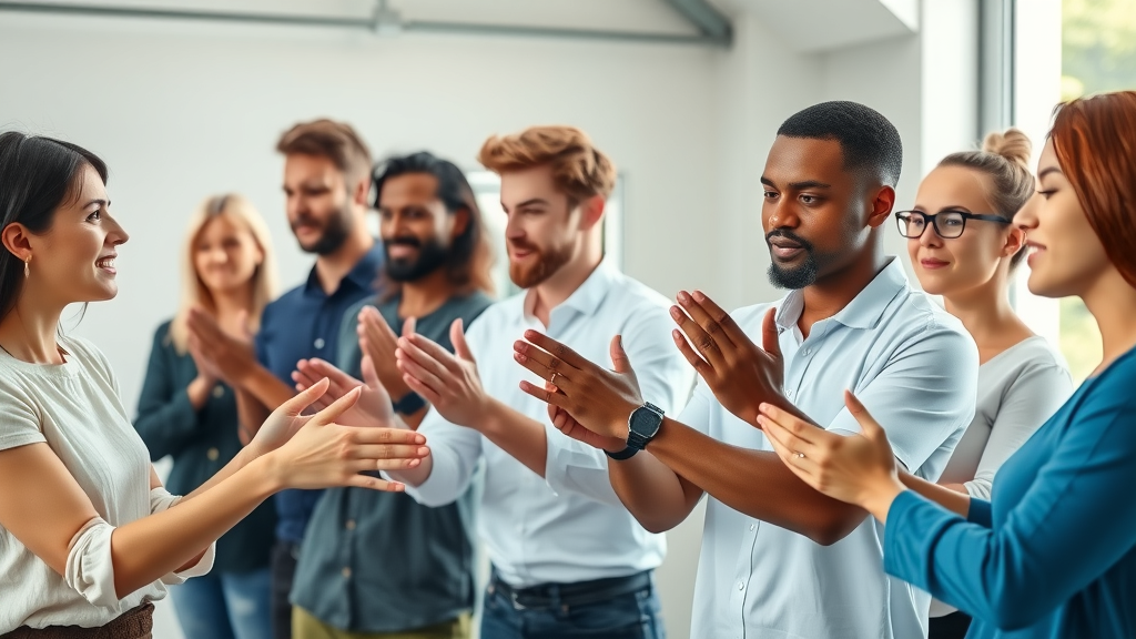 Group of hypnosis trainees practicing anchoring techniques: anchoring in hypnosis how it shapes the mind, contemporary training space, photorealistic, natural light, accurate hand details