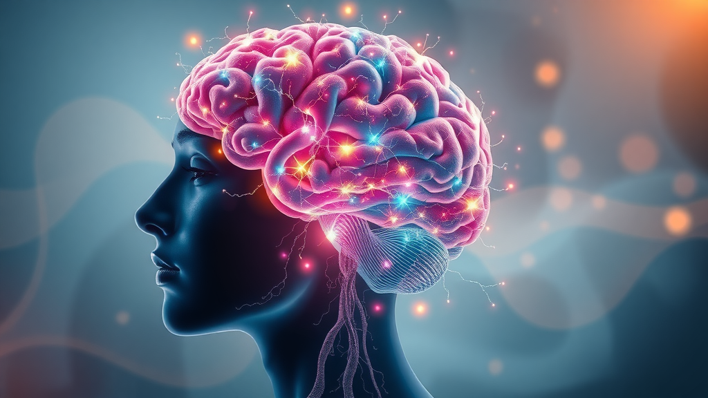 Photorealistic rendering of brain pathways lighting up, symbolizing how hypnosis rewires the brain to boost creativity and innovation.