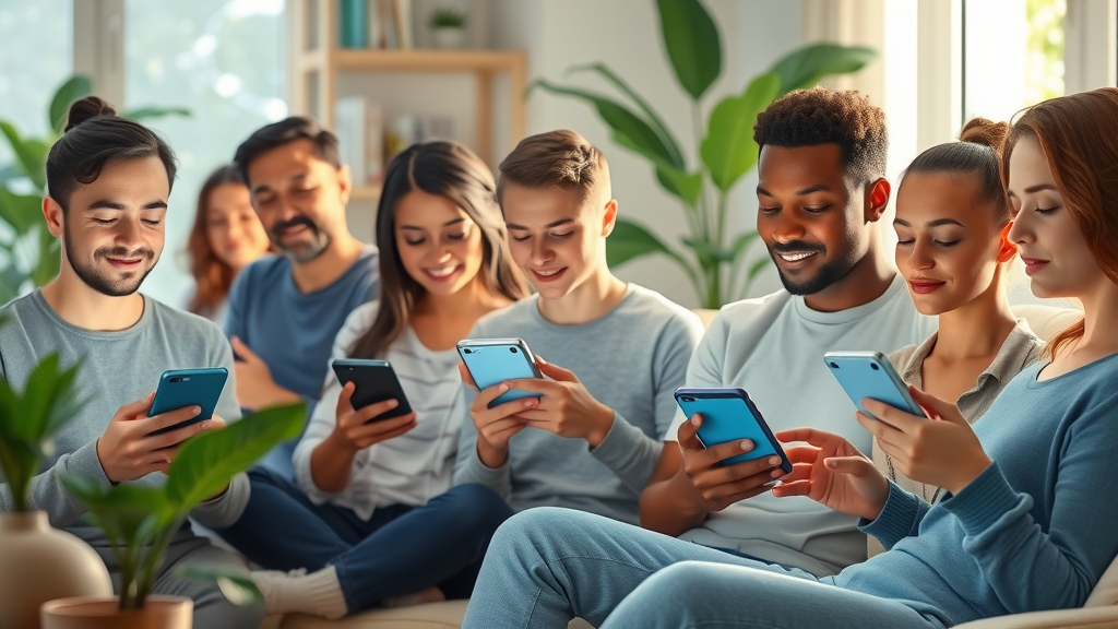 best self-hypnosis apps and programs diverse users in cozy modern home