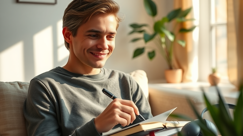 self-hypnosis for building self-discipline - content person journaling after hypnosis audio session