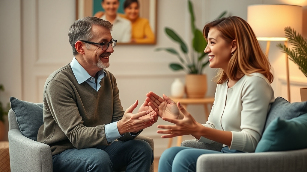 Therapist working with client during NLP session, using language patterns that influence the subconscious mind for positive therapeutic change